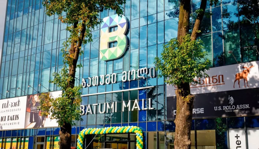 Batumi Mall exterior and a high-end boutique interior